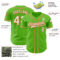 Custom Aurora Green White-Orange Authentic Baseball Jersey