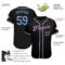 Custom Black Light Blue-Red Authentic Baseball Jersey