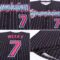 Custom Black White Pinstripe Pink-Light Blue Authentic Baseball Jersey