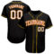 Custom Black White-Gold Authentic Baseball Jersey