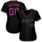 Custom Black Pink-Kelly Green Authentic Baseball Jersey