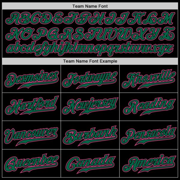 Custom Black Pink-Kelly Green Authentic Baseball Jersey