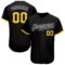 Custom Black Gold-White Authentic Baseball Jersey
