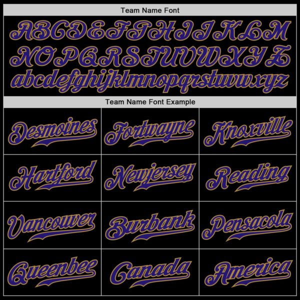 Custom Black Dark Purple-Old Gold Authentic Baseball Jersey