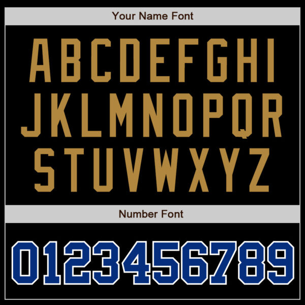 Custom Black Royal-Old Gold Authentic Baseball Jersey