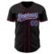 Custom Black Royal-Red Authentic Baseball Jersey