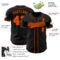 Custom Black Orange Authentic Baseball Jersey