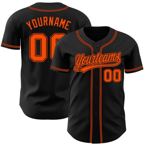 Black1206 Custom Black Orange Authentic Baseball Jersey