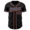 Custom Black Black Powder Blue-Orange Authentic Baseball Jersey
