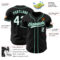 Custom Black White-Kelly Green Authentic Baseball Jersey