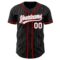 Custom Black Gray Pinstripe White-Red Authentic Baseball Jersey