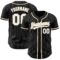Custom Black White Pinstripe White-City Cream Authentic Baseball Jersey