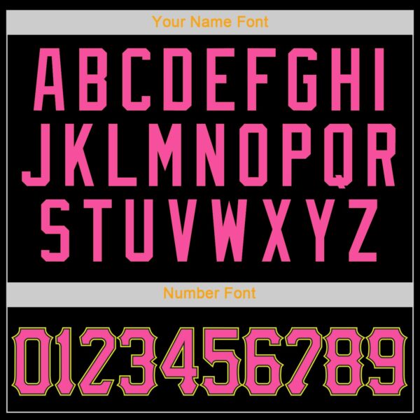 Custom Black Pink-Neon Yellow Authentic Baseball Jersey
