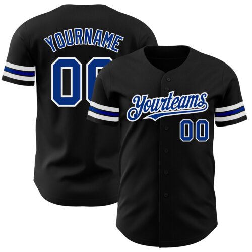 Black1769 Custom Black Royal-White Authentic Baseball Jersey