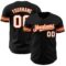 Custom Black White-Orange Authentic Baseball Jersey