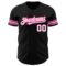 Custom Black White-Pink Authentic Baseball Jersey
