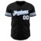 Custom Black White-Light Blue Authentic Baseball Jersey