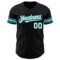 Custom Black White-Teal Authentic Baseball Jersey