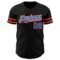 Custom Black Royal-Orange Authentic Baseball Jersey