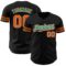 Custom Black Orange-Kelly Green Authentic Baseball Jersey