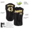 Custom Black White Pinstripe Gold Authentic Sleeveless Baseball Jersey