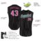 Custom Black White Pinstripe Pink-Kelly Green Authentic Sleeveless Baseball Jersey