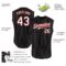 Custom Black White Pinstripe Red Authentic Sleeveless Baseball Jersey