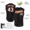 Custom Black White Pinstripe Orange Authentic Sleeveless Baseball Jersey
