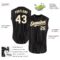 Custom Black White Pinstripe Old Gold Authentic Sleeveless Baseball Jersey