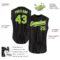 Custom Black White Pinstripe Neon Green Authentic Sleeveless Baseball Jersey