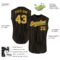Custom Black Gold Pinstripe White Authentic Sleeveless Baseball Jersey