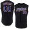 Custom Black Royal Pinstripe White-Orange Authentic Sleeveless Baseball Jersey