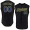 Custom Black Royal Pinstripe Yellow Authentic Sleeveless Baseball Jersey