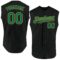 Custom Black Kelly Green Pinstripe Old Gold Authentic Sleeveless Baseball Jersey