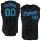 Custom Black Teal Pinstripe Purple Authentic Sleeveless Baseball Jersey