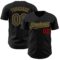 Custom Black Old Gold-Red Authentic Baseball Jersey