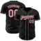 Custom Black Medium Pink-Steel Gray Authentic Baseball Jersey