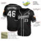 Custom Black White Mesh Authentic Throwback Baseball Jersey