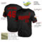 Custom Black Red Mesh Authentic Throwback Baseball Jersey