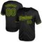 Custom Black Green-Yellow Mesh Authentic Throwback Baseball Jersey