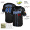Custom Black Royal-Red Mesh Authentic Throwback Baseball Jersey