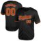 Custom Black Orange-White Mesh Authentic Throwback Baseball Jersey