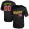 Custom Black Pink-Neon Yellow Mesh Authentic Throwback Baseball Jersey
