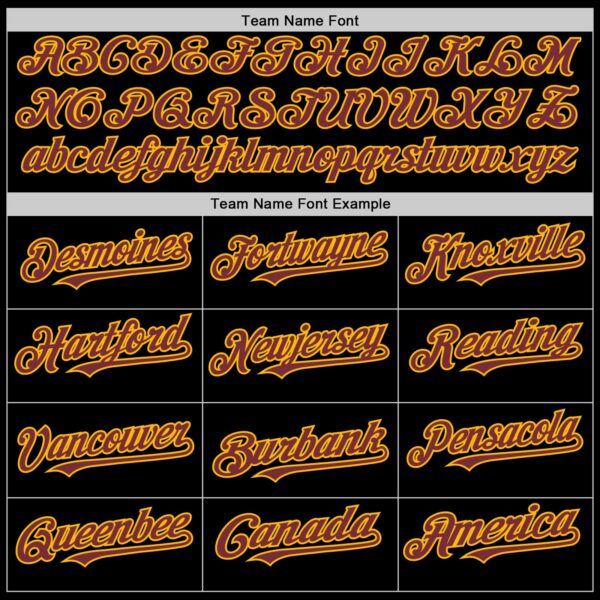 Custom Black Burgundy-Gold Mesh Authentic Throwback Baseball Jersey