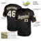 Custom Black White-Old Gold Mesh Authentic Throwback Baseball Jersey