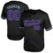 Custom Black Purple-Light Blue Mesh Authentic Throwback Baseball Jersey
