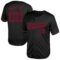 Custom Black Crimson Mesh Authentic Throwback Baseball Jersey