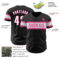 Custom Black White-Pink Authentic Baseball Jersey