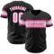 Custom Black White-Pink Authentic Baseball Jersey
