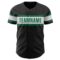 Custom Black White-Kelly Green Authentic Baseball Jersey